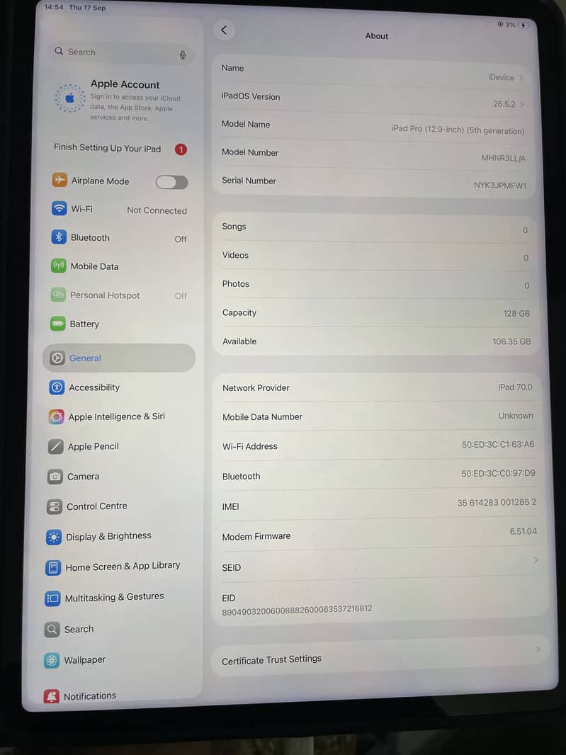 iPad pro 12.9 M1 0