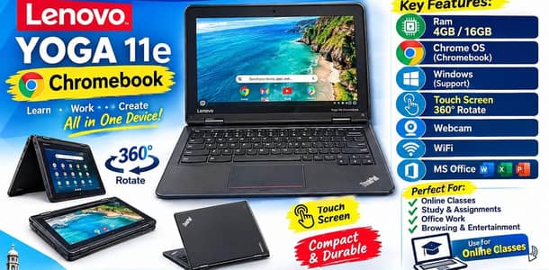 Lenovo Yoga 11e | Chromebook | Touchscreen | 360° Foldable | Good Cond