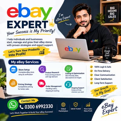 ebay virtual assistant and need account on percentage base