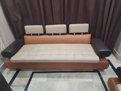 Complete Modern Sofa Set with Center Table & 4 Stools