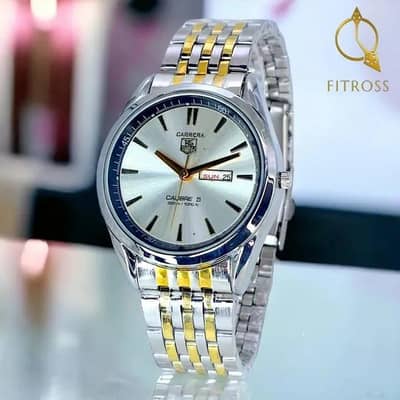 fittross Day and Date watch stainless steel gold plated