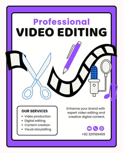 Professional Video Editing Services - YouTube, Reels & Commercials