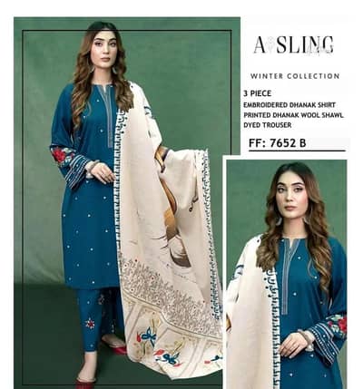 3 pcs Woman's unstitched embarrassed suit