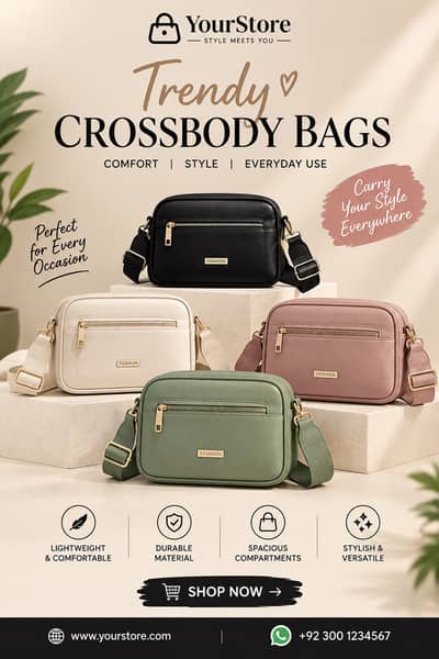 Title: Women’s Stylish Crossbody Bag | Trendy & Premium Handbag
