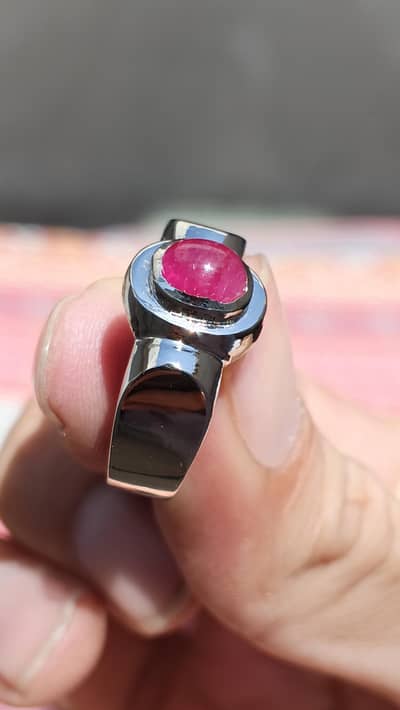 natural 2 carat's Ruby in beautiful silver Ring From Kabul Afghanistan