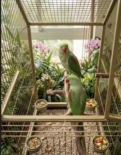 Beautiful Alexandrine (Raw) Parrots Pair – Healthy & Active