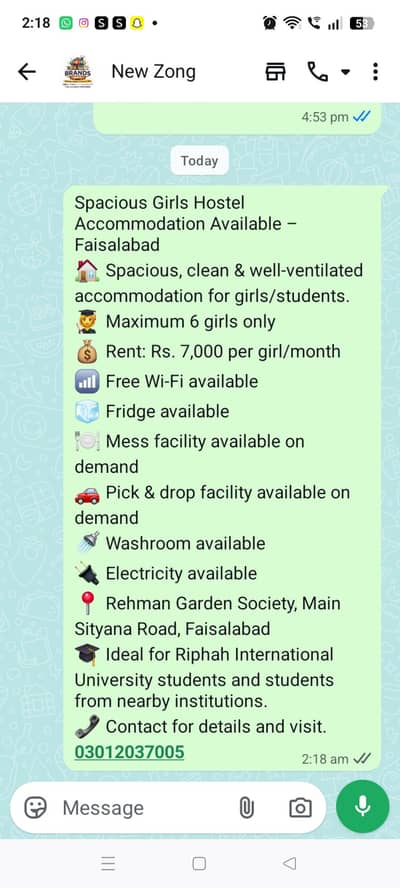 Hostel for girls