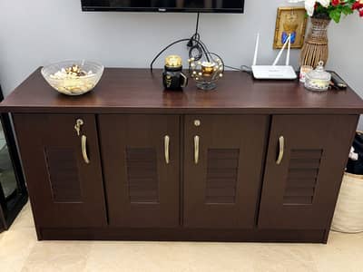 Wooden Console Table / TV Cabinet with Storage – Good Condition