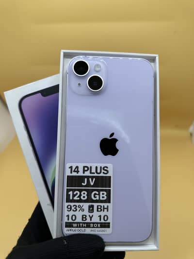 Apple iPhone 14 plus Jv 128 GB 93% Battery Health with Box 10 by 10