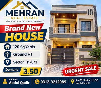 Brand New House Available For Sale In Sector 11-C/3 North Karachi