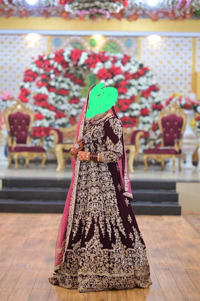 velvet bridal lehnga