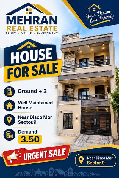 Well Maintained Ground Plus 2 House For Sale in Sector. 9 North Karachi