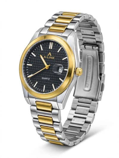 Men's A-LINE Luxury Two-Tone Watch | Gold & Silver | Quartz