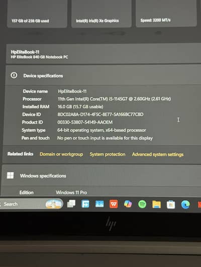 Hp Elitebook 840 G8 i5-11gen
