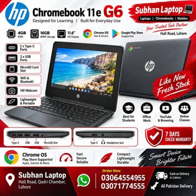 Hp Chormebook G6 | 4+16 | windows | 11.6 |