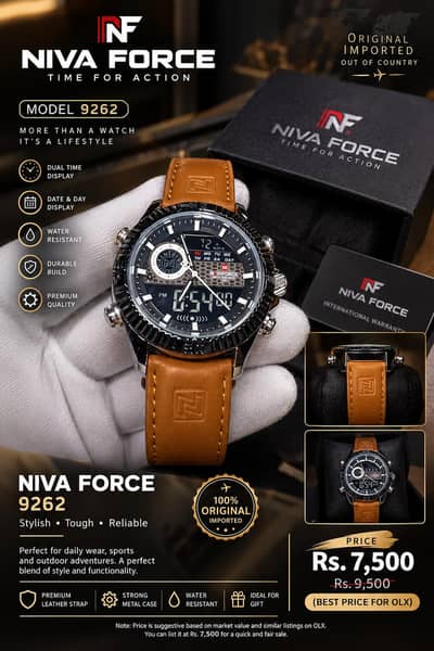 NIVA FORCE 9262 Men’s Analog Digital Watch – Imported