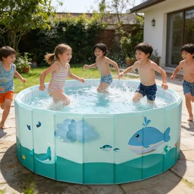 Household children's swimming pool | inflatable-free foldable pool