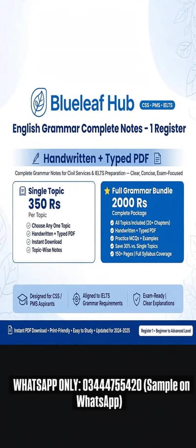 English grammar/literature notes by blueleafhub for css,PMS, IELTS