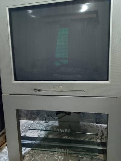 philips original tv, with glass trolley