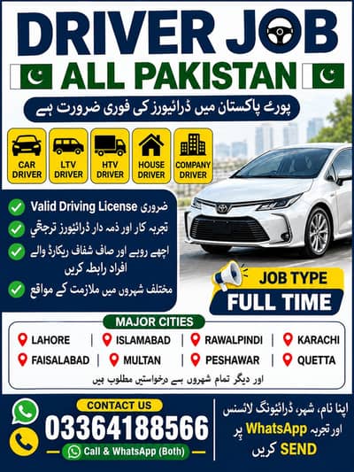 Driver Jobs Available Lahore