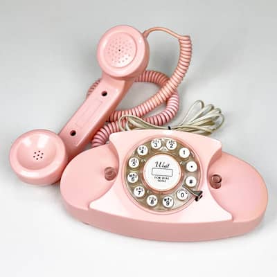Retro Crosley CR59-PI Princess Phone Pink Corded Push-Button Telephone
