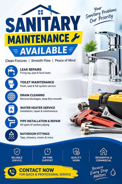 Plumber maintenance available