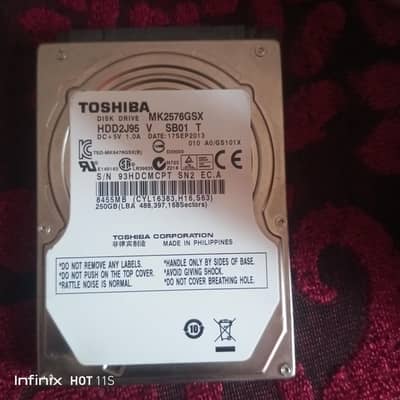 toshiba 250gb sata hdd brand new genuine