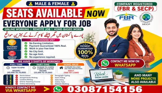 Online Jobs/ Full-Time / Part-Time jobs available / website Work