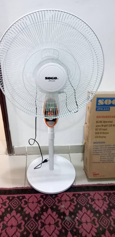 Brand New Nox Packed Sogo Rechargeable Floor Fan