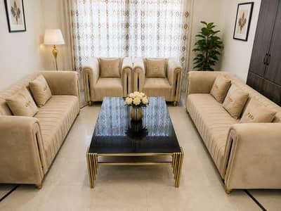 Premium Sofa Set 7 Seater + Luxury Center Table | Original Foam