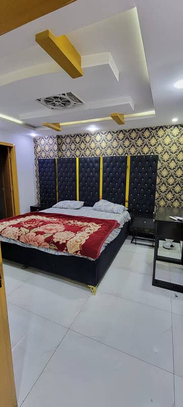 600 SQUARE FEET 1 BED SPACIOUS AND LUXURY FULLY FURNISHED APARTMENT AVAILABLE FOR RENT BAHRIA TOWN LHR NEAR JASMINE MALL AND TALWAR CHOWK