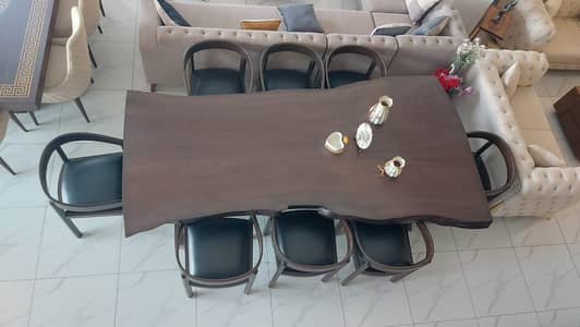 Single piece imported black walnut dining table