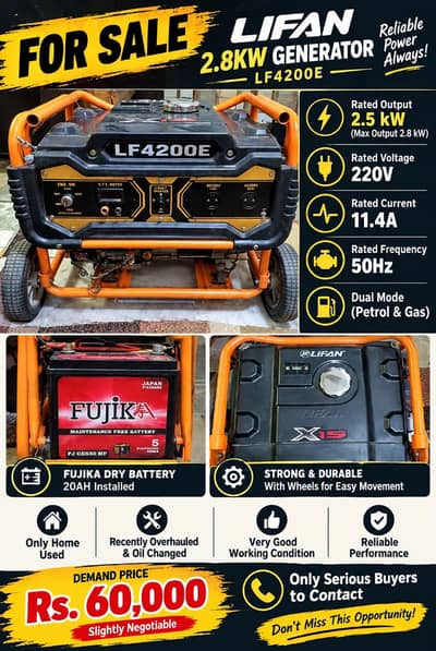 Lifan Generator 2.8kw for Sale