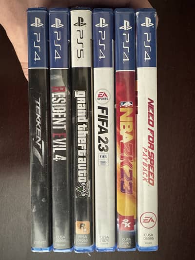Gta 5 ,resident evil 4,tekken 7 ,fifa 23,nba 23 ,nfs payback