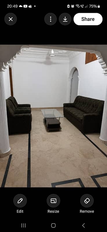 FOR RENT BLOCK 5.240 GAZ GROUND FLOOR 3 BED. 3 ATTACHED BATHS DRAWING. DINING. LOUNGE KITCHEN MARBAL FLORING RENT. 1 LAKH 10000. NEGOTIABLE *Code(16769)* CONTACT
