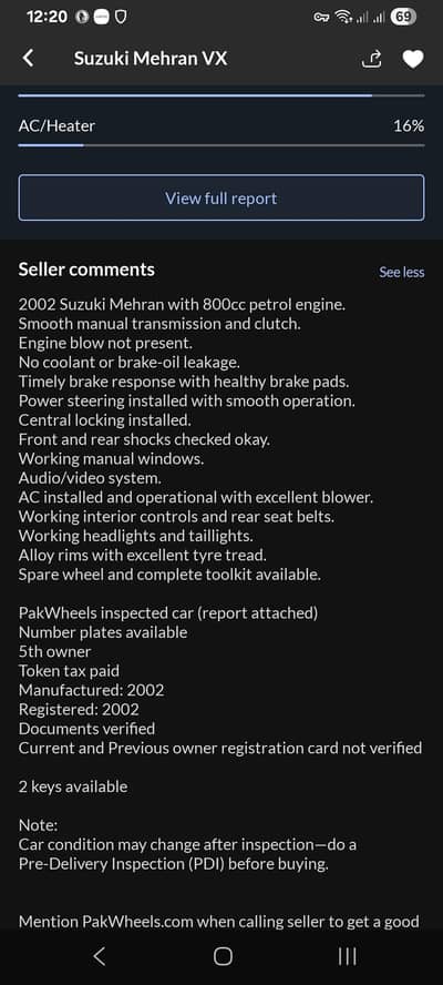 Suzuki Mehran VX 2002