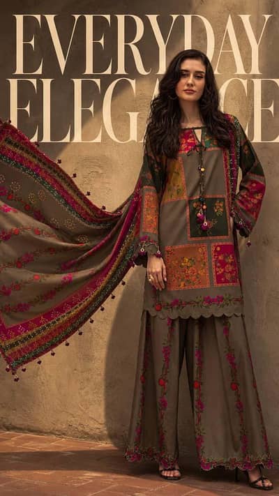 3-Pcs Printed Lawn Suit