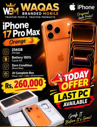 17pro Max jv 256 43 cycle 100 battery health orange