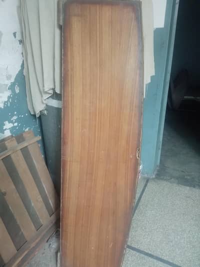 wooden double bed
