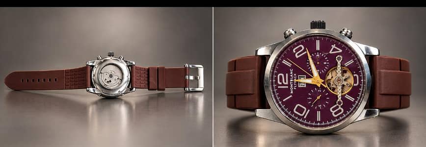 Mont Blanc full automatic open heart self rewind rubber strap