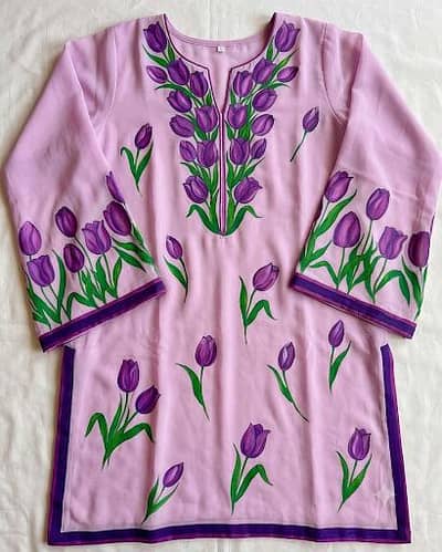 Customized Hand-painted dresses,nikkah/engagement dupattas,prayer mats