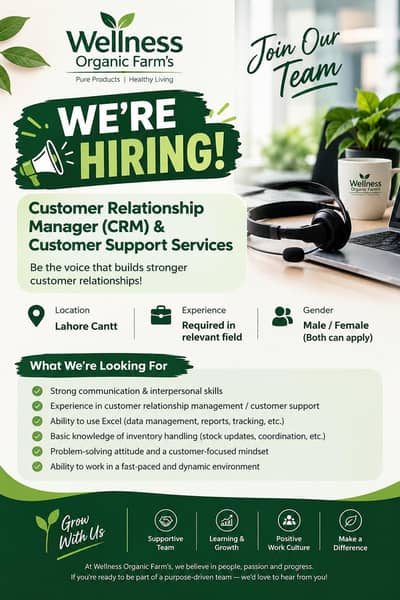 we're hiring CRM in Lahore