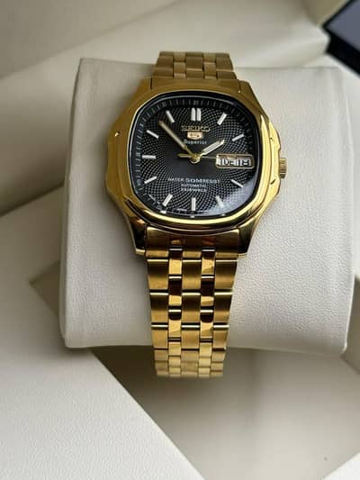 rare vintage seiko 5 superior men's automatic watch day date feature