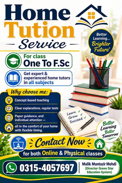 Home Tutors available