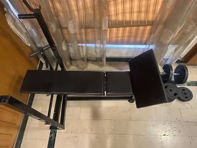 Bench Press 6 in 1 | Rubber plates 5kg 3kg 2k | Barbell /Home Gym