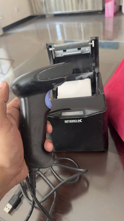 Thermal printer and barcode reader