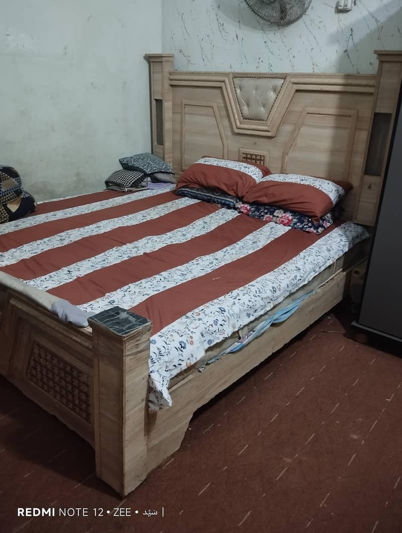 King Size Double Bed with side table 0