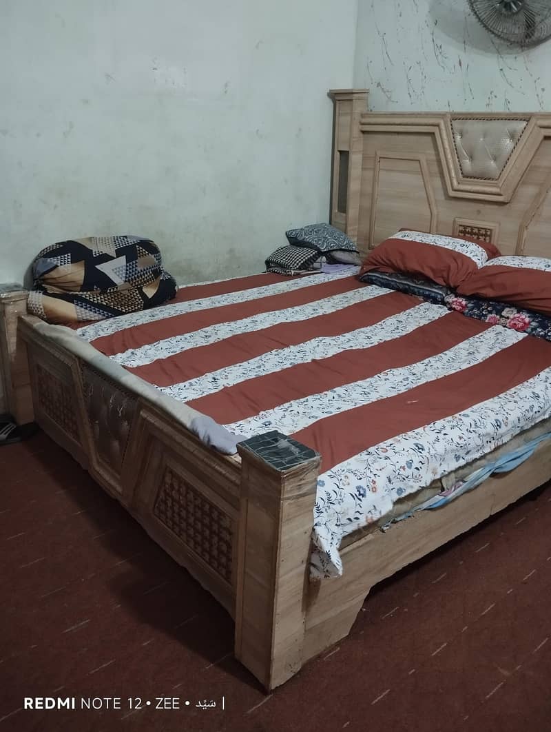 King Size Double Bed with side table 1