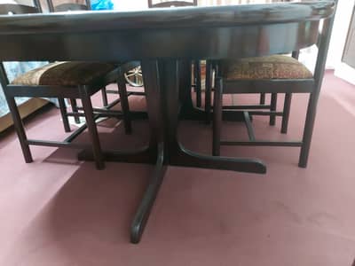 Solid Sheesham Wood 6-Seater Dining Table Set – Table + 6 Chairs