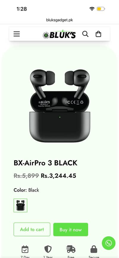 Bluks AirPod 3 black used only 2 weeks